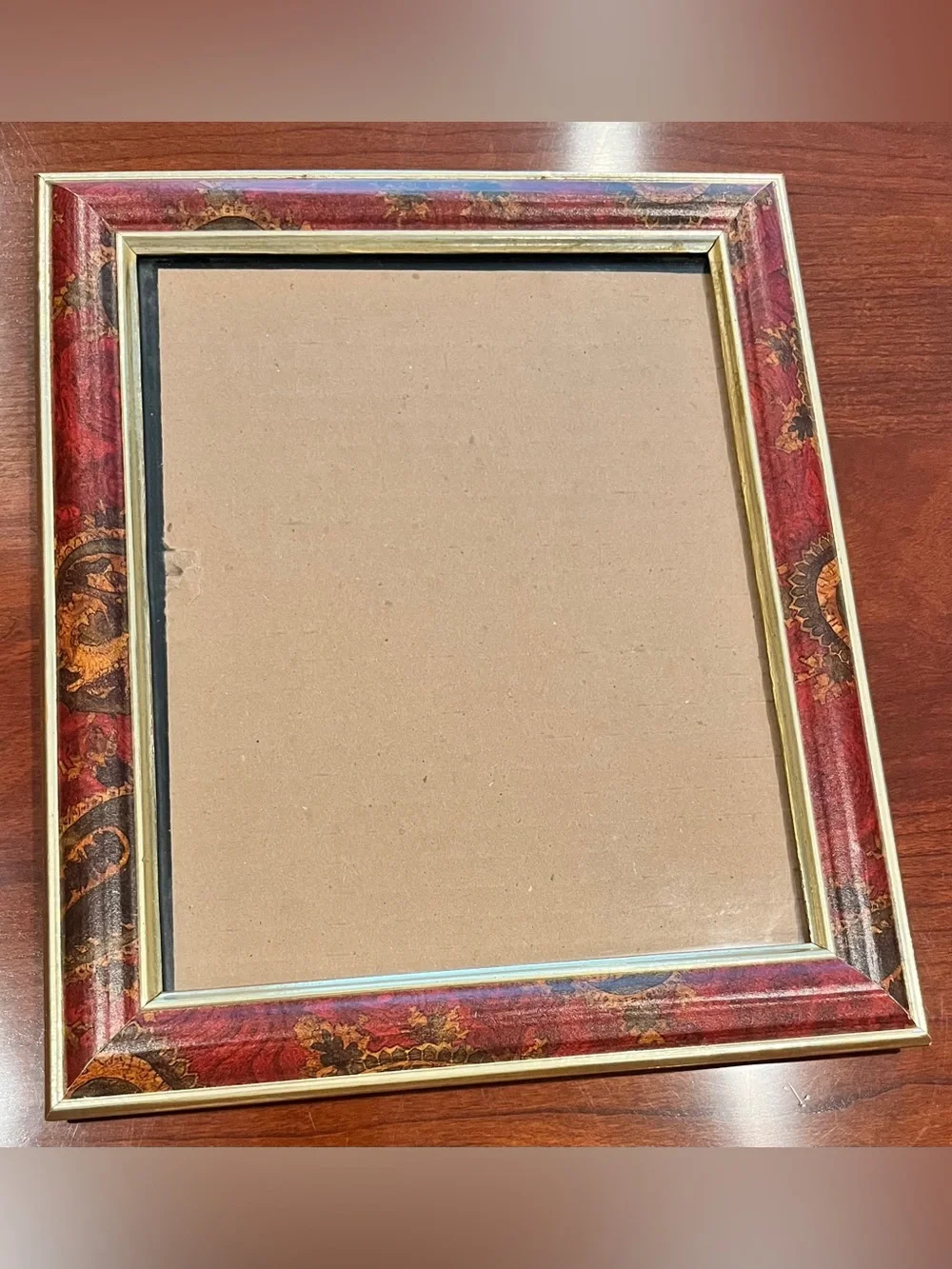 💕 5 for $25 💕 Red Patterned Decorative Picture Frame with Gold Trim